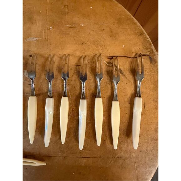 Vintage Mid Century Appetizer Fork Seafood Cheese Tray Lot Of 15 (6253) - Picture 8 of 9